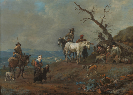 Hunter and Peasants on the Path