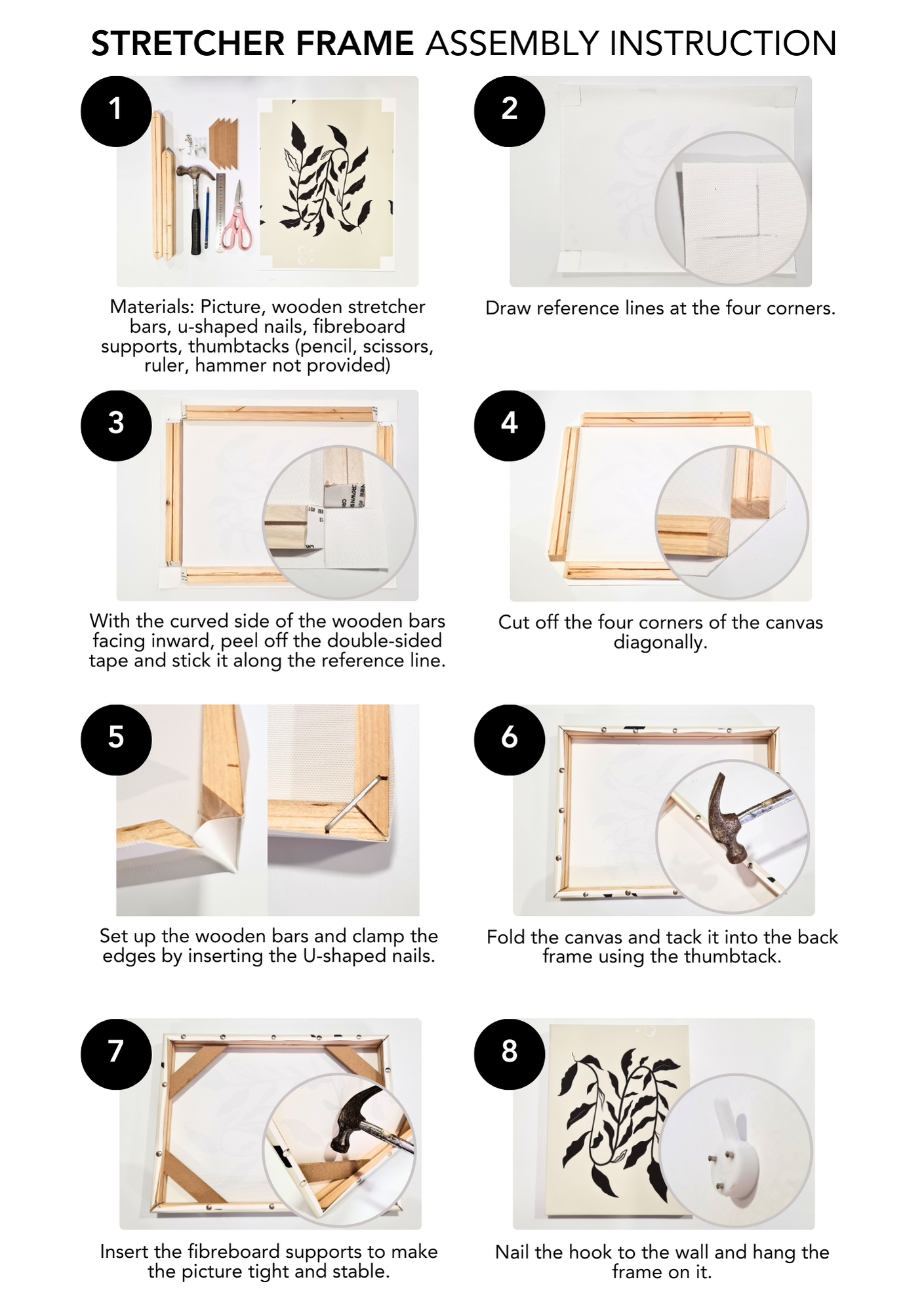 DIY Canvas Wooden Stretcher Frame