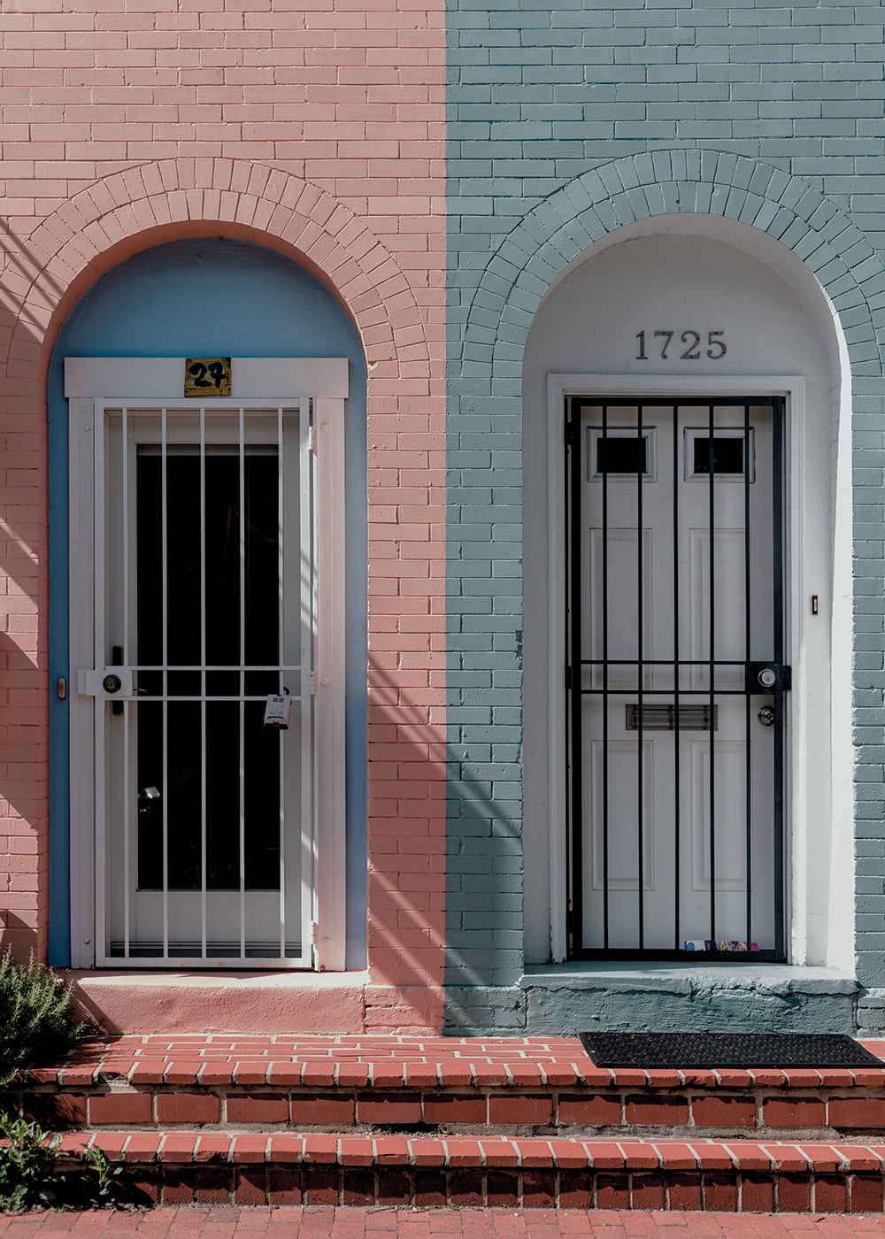 Blue Arched Apartment Window