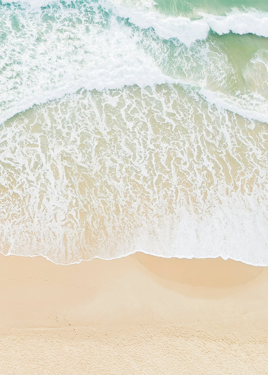 Waves Hitting Beach Topview No.1