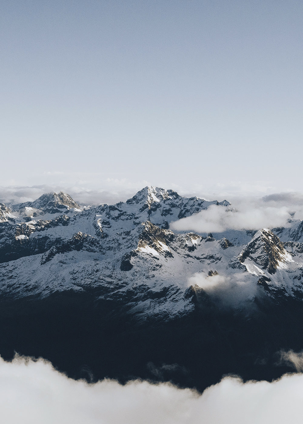 Snowing Mountain Range