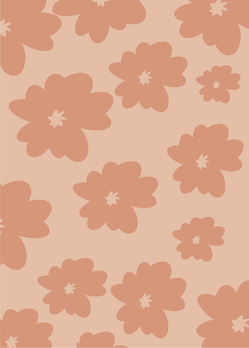 Flowers In Beige Lines