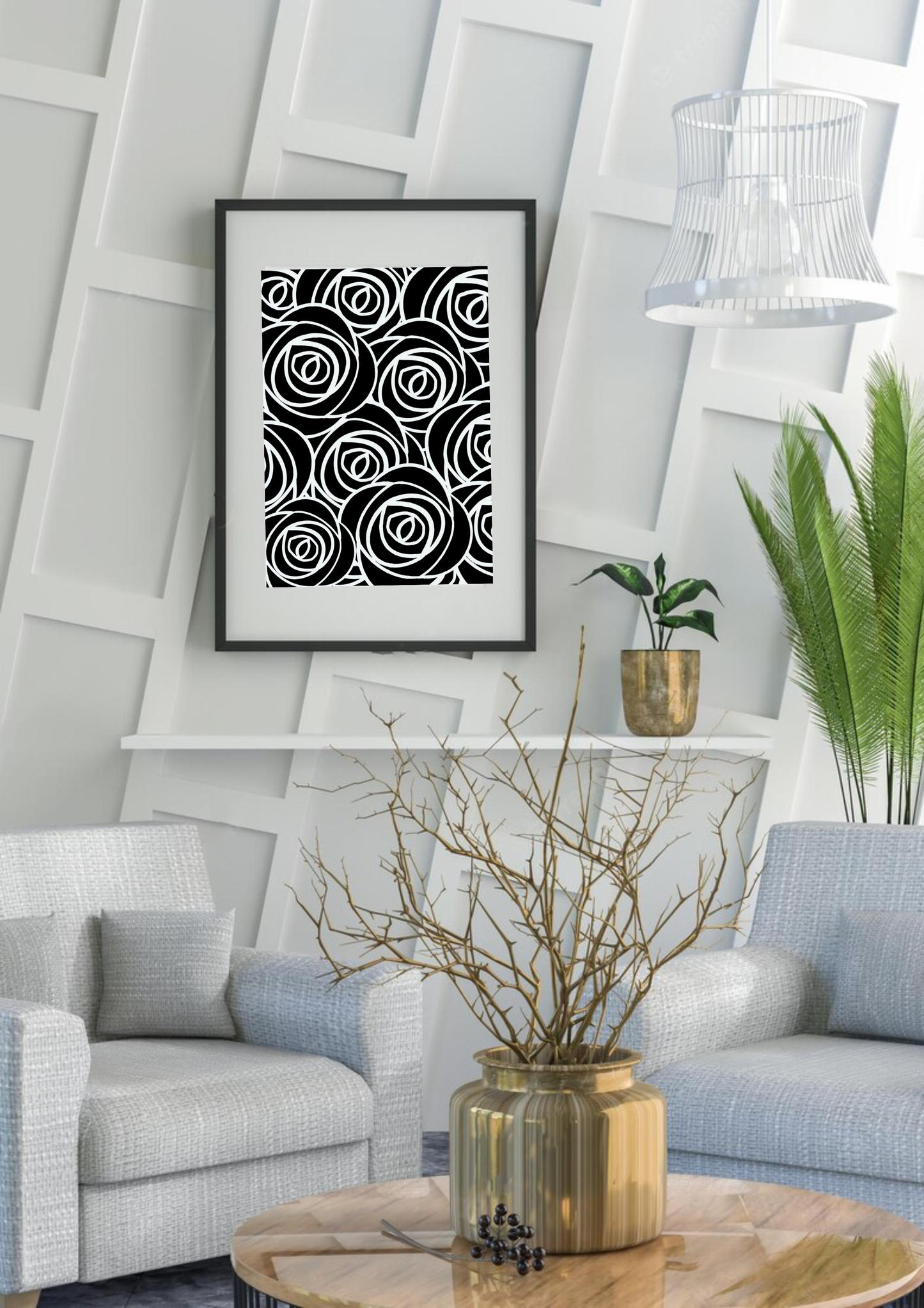 Roses In White Lines