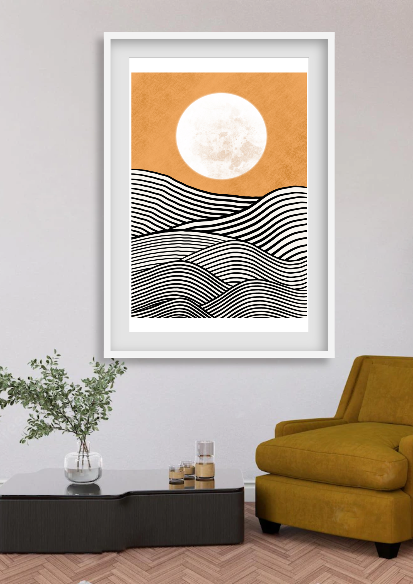 Sunset With Abstract Mountain Range